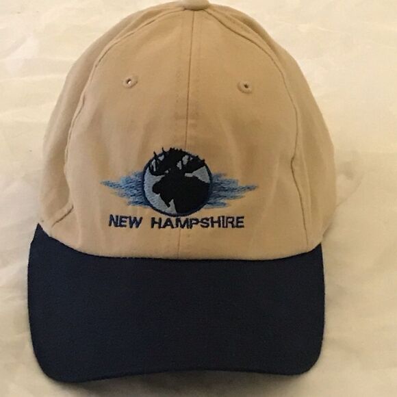Kid's New Hampshire Moose Khaki & Navy Blue Baseball Hat - Picture 2 of 10